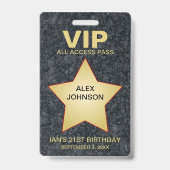 Badge Gold Star Hollywood VIP Pass Party Favoriser (Avant)