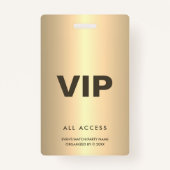 Badge Gold VIP All Access Event Concert Match Party QR (Devant)