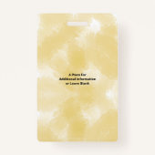 Badge Gold Watercolor Nom photo de l'employé ID logo (Dos)