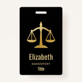 Badge Golden Scales of Justice Law Theme (Devant)
