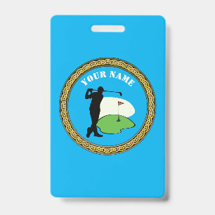Badge Golf - Ajouter un nom - Golfer