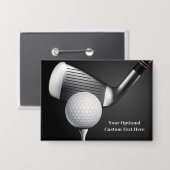 Badge Golf de texte personnalisé (Recto/Verso)