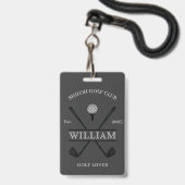 Badge Golf Lover Cross Club (Dos avec cordon)