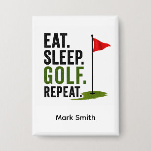 Badge Golf Manger Dormir Golf Répéter