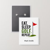 Badge Golf Manger Dormir Golf Répéter (Recto/Verso)