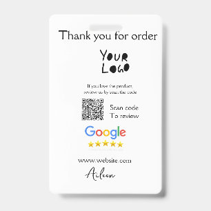 Badge Google examen logo entreprise site Web scanner cod
