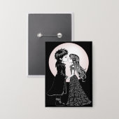 Badge Gothique Emo Enfants Kiss Valentine's Day (Recto/Verso)