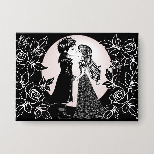 Badge Gothique Emo Enfants Kiss Valentine's Day