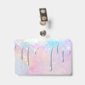 Badge gouttes de couleurs pastel (Arrière avec clip)