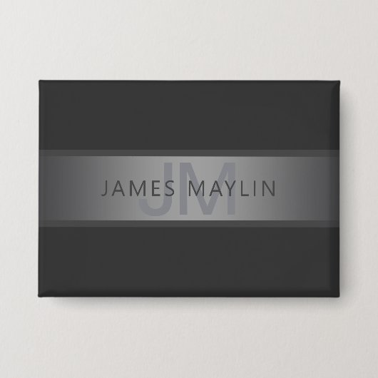 Badge Gradient gris foncé moderne Nom ou raison sociale (Recto)