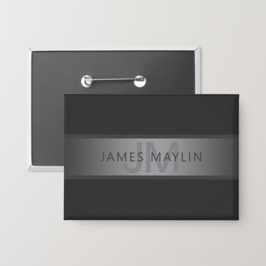 Badge Gradient gris foncé moderne Nom ou raison sociale (Recto/Verso)