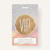 Badge Gradient holographique de Silver Glitter (Devant)