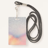 Badge Gradient holographique de Silver Glitter (Derrière avec lanière)