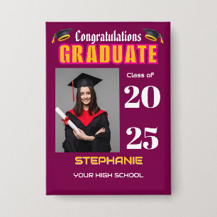 Badge Graduate Photo Graduation Félicitations sur mesure