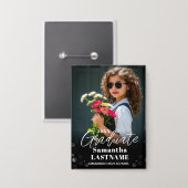 Badge Graduation Commencement Party Selfie Button (Recto/Verso)