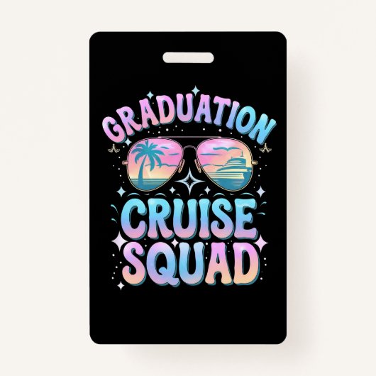Badge Graduation Cruise Squad Cruising Ship Retro (Devant)
