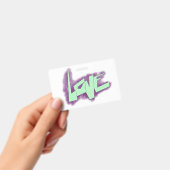 Badge graffiti d'amour violet vert menthe typographie po (Manuel / portable)
