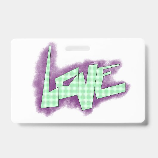 Badge graffiti d'amour violet vert menthe typographie po (Avant)