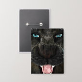 Badge Grand Chat Panther Noir (Recto/Verso)