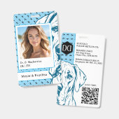 Badge Grand Danois logo sophistiqué QR Code (Avant & arrière)