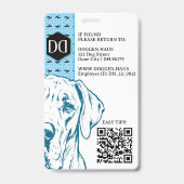 Badge Grand Danois logo sophistiqué QR Code (Arrière)
