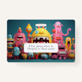 Badge Grand groupe de monstres colorés (Dos)