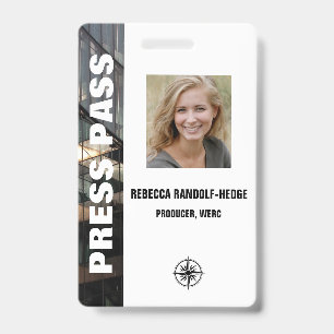 Badge Grand Texte ACCRÉDITATION DE PRESSE ÉVÉNEMENT SPÉC