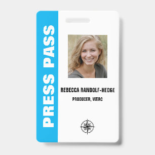 Badge Grand Texte ACCRÉDITATION DE PRESSE ÉVÉNEMENT SPÉC