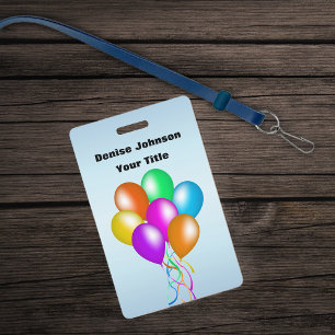 Badge Grappe de ballons colorés correspondant au ruban b