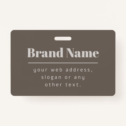 Badge Gras moderne foncé & clair Beige Marque ou Entrepr (Devant)