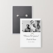 Badge Gray bow cheers to 60 years anniversary wedding  (Recto/Verso)