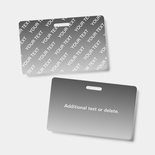 Badge Gray (changeable color) Ombre & Text Pattern (Avant & arrière)