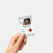 Badge Gray Custom Employé Infirmière Docteur Logo ID Pho (Handheld)