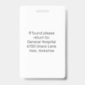 Badge Gray Custom Employé Infirmière Docteur Logo ID Pho (Back)