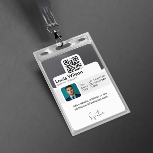 Badge Gray | Sécurité de l'entreprise - ID employé perso