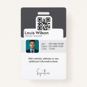 Badge Gray | Sécurité de l'entreprise - ID employé perso (Dos)