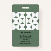 Badge Green Abstract Design Employee Photo ID Company (Dos)