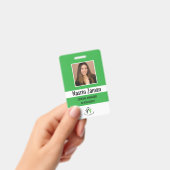 Badge Green | Logo de l'employé photo ou sécurité QR COD (À main)