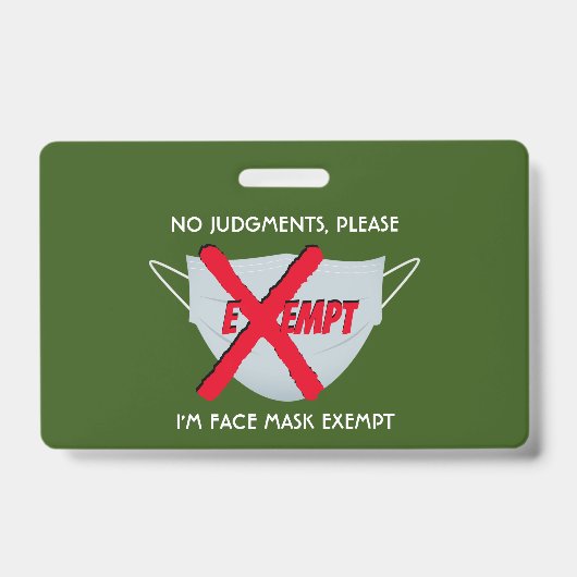 Badge Green | MASQUE DE VISAGE EXONÉRÉE (Avant)