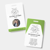 Badge Green Modern Real Estate Agent Photo (Avant & arrière)