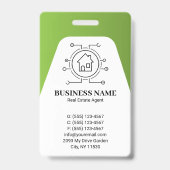 Badge Green Modern Real Estate Agent Photo (Arrière)