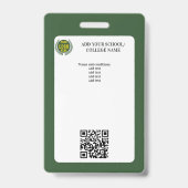 Badge Green School College Enseignant universitaire (Back)