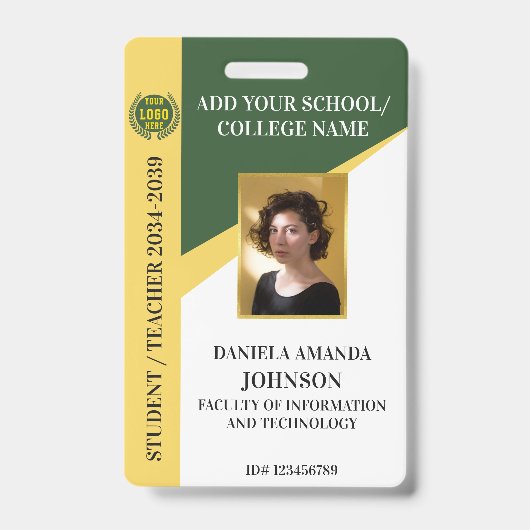 Badge Green School College Enseignant universitaire (Front)