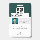 Badge Green | Sécurité de l'entreprise - ID employé pers (Arrière)