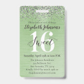 Badge Green Sweet 16 VIP d'anniversaire (Arrière)