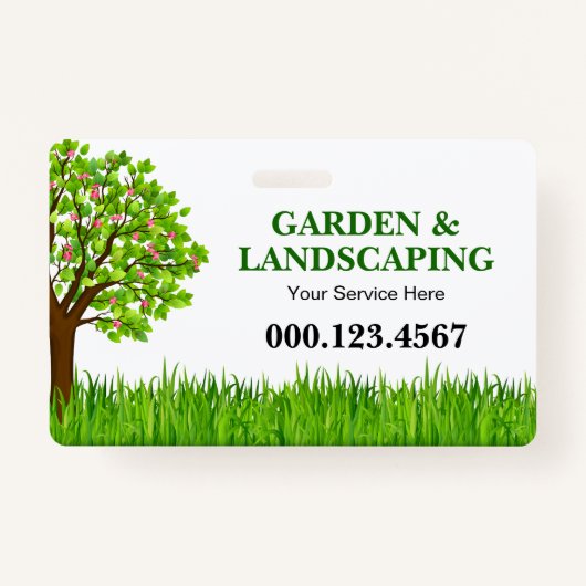 Badge Green Tree Grass Landscaping Service Business (Devant)
