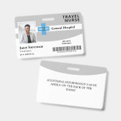 Badge Grey Ajouter votre logo Hospital Code photo employ (Front & Back)