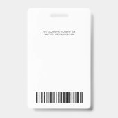 Badge Gris | ID photo de l'employé Sécurité de la sociét (Arrière)