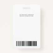 Badge Gris | ID photo de l'employé Sécurité de la sociét (Dos)