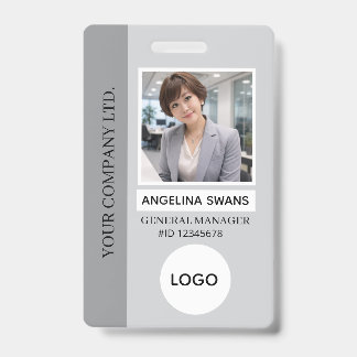 Badge Gris | Logo employé photo